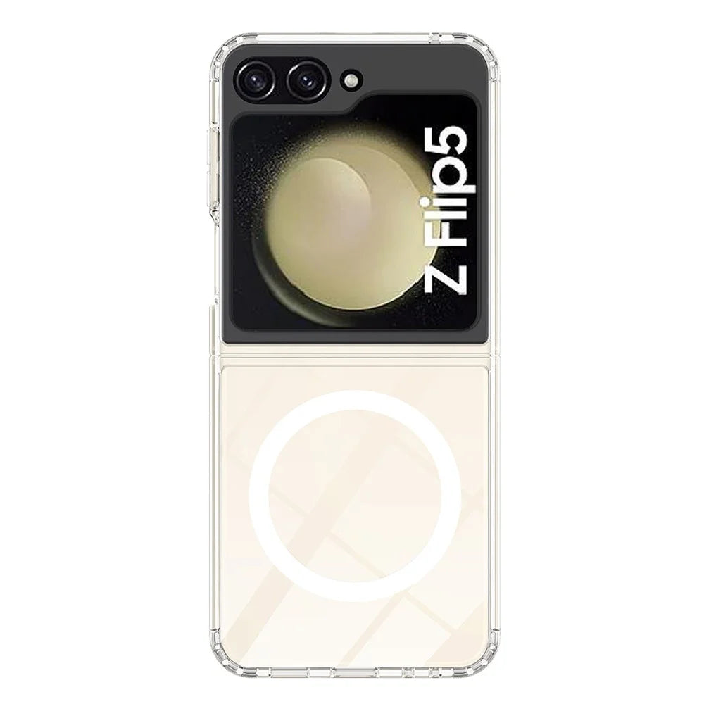 For Samsung Galaxy Z Flip5 5G Transparent Phone Case Acrylic+TPU Phone Cover Magnetic Case - 3
