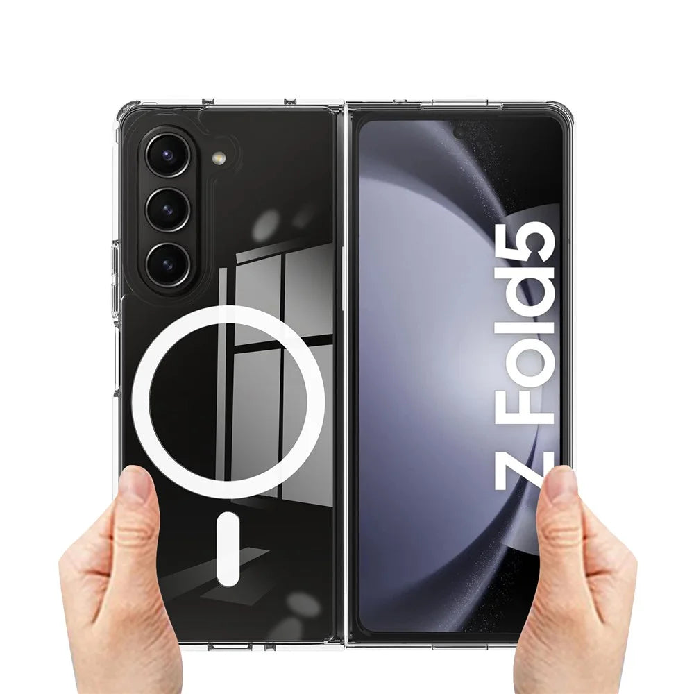 For Samsung Galaxy Z Fold5 5G Magnetic Case Magnetic Case Acrylic+TPU Clear Phone Cover - 3