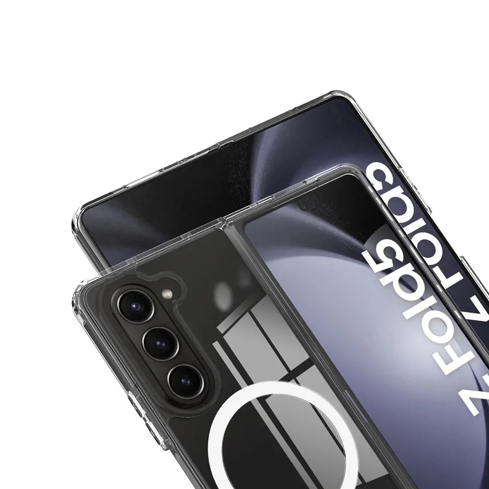 For Samsung Galaxy Z Fold5 5G Magnetic Case Magnetic Case Acrylic+TPU Clear Phone Cover - 4