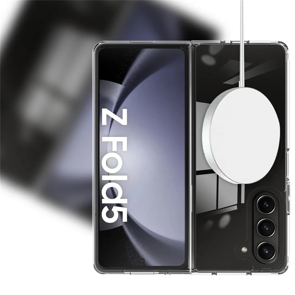 For Samsung Galaxy Z Fold5 5G Magnetic Case Magnetic Case Acrylic+TPU Clear Phone Cover - 6