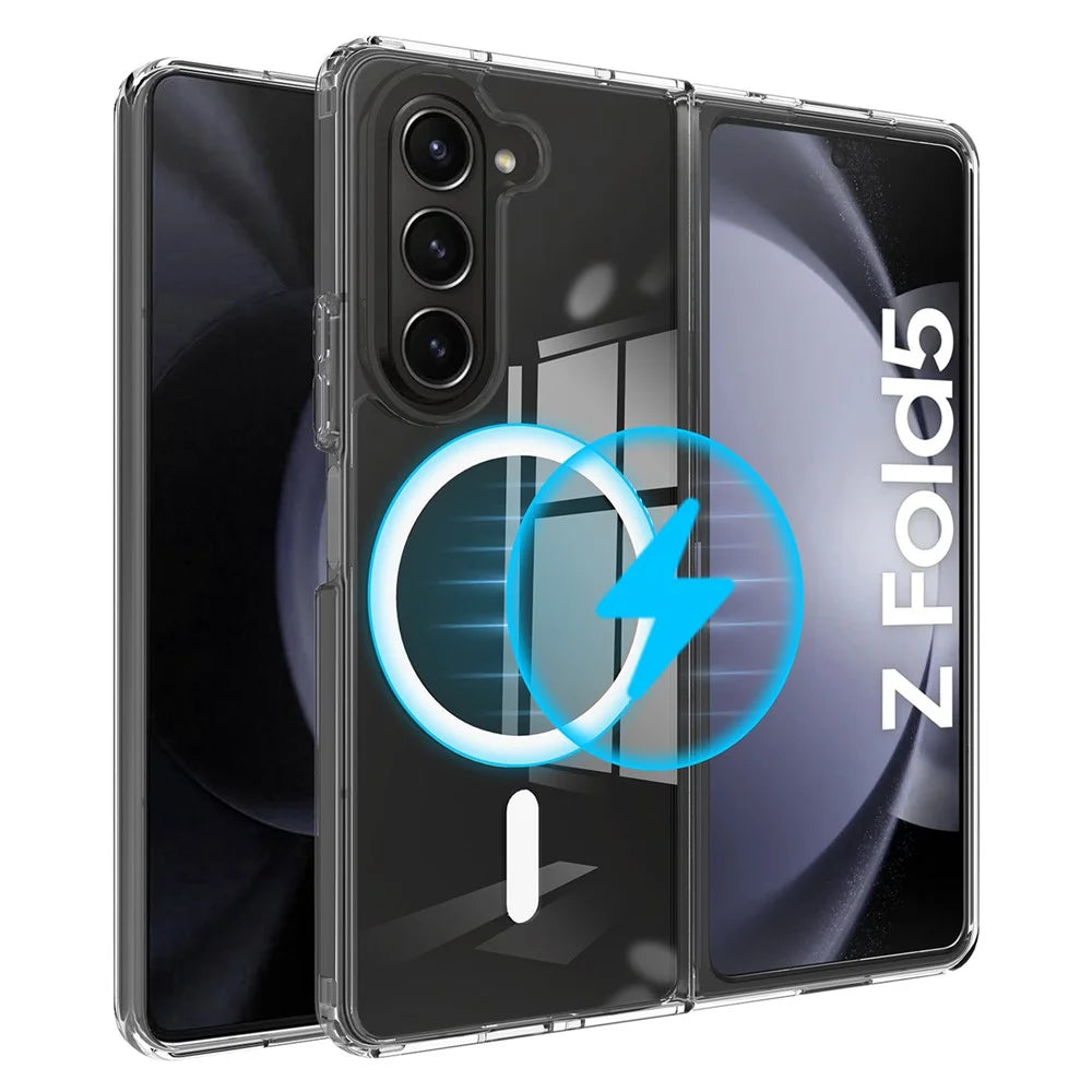 For Samsung Galaxy Z Fold5 5G Magnetic Case Magnetic Case Acrylic+TPU Clear Phone Cover - 7