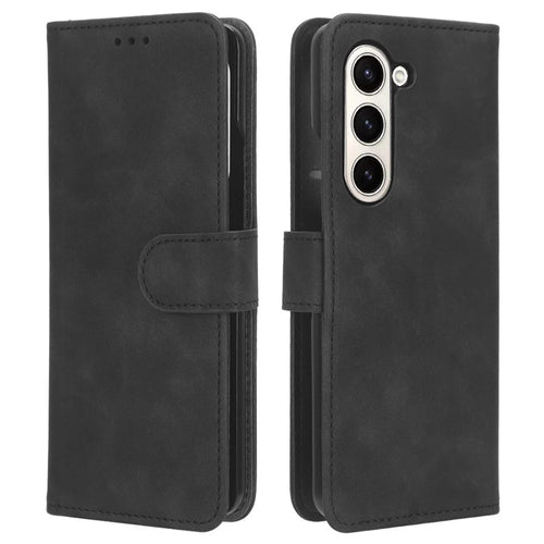 For Samsung Galaxy Z Fold5 5G Wallet PU Leather Case Stand Skin-touch Full Protection Phone Cover - Black - 1