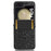 For Samsung Galaxy Z Flip5 5G PU Leather Phone Case with Card Holder Imprinted Dot Pattern Phone Cover - Black - 2