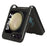 For Samsung Galaxy Z Flip5 5G PU Leather Phone Case with Card Holder Imprinted Dot Pattern Phone Cover - Black - 4