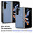 JUNSUNMAY Protective Case for Samsung Galaxy Z Fold5 5G Carbon Fiber Texture PU+PC Phone Shell - Blue - 5