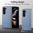 JUNSUNMAY Protective Case for Samsung Galaxy Z Fold5 5G Carbon Fiber Texture PU+PC Phone Shell - Blue - 7