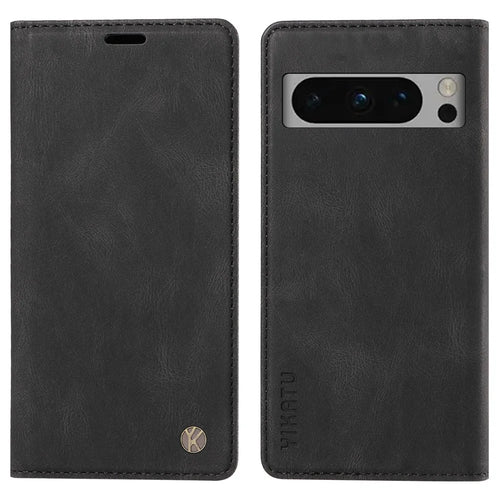 YIKATU YK-004 For Google Pixel 8 Pro Skin-touch Leather Cover Viewing Stand Shell Wallet Phone Case - Black - 1