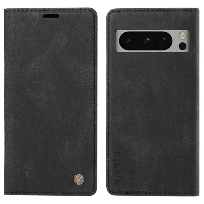 YIKATU YK-004 For Google Pixel 8 Pro Skin-touch Leather Cover Viewing Stand Shell Wallet Phone Case - Black - 1