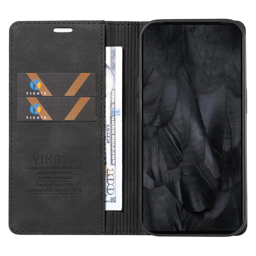 YIKATU YK-004 For Google Pixel 8 Pro Skin-touch Leather Cover Viewing Stand Shell Wallet Phone Case - Black - 2