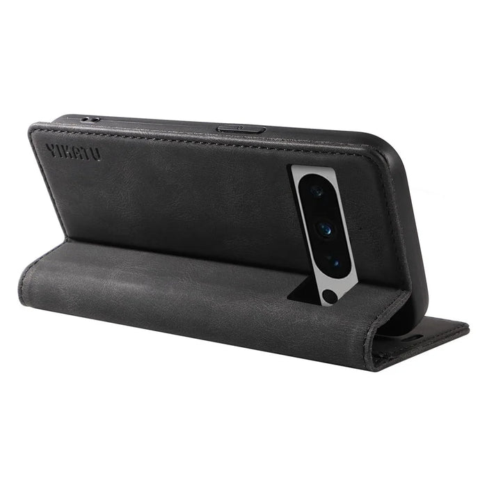 YIKATU YK-004 For Google Pixel 8 Pro Skin-touch Leather Cover Viewing Stand Shell Wallet Phone Case - Black - 4