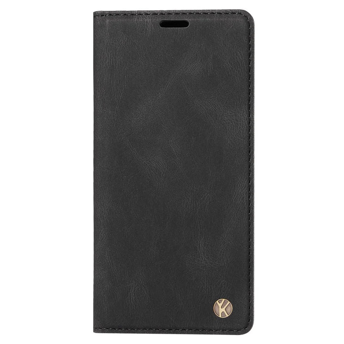 YIKATU YK-004 For iPhone 15 Magnetic Auto-absorbed PU Leather Shell Phone Wallet Stand Cover - Black - 7