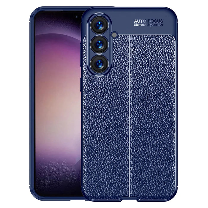 For Samsung Galaxy S23 FE Anti-scratch Phone Case Litchi Texture Phone TPU Cover - Blue - 1