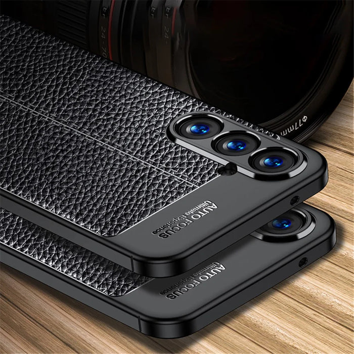 For Samsung Galaxy S23 FE Anti-scratch Phone Case Litchi Texture Phone TPU Cover - Blue - 5