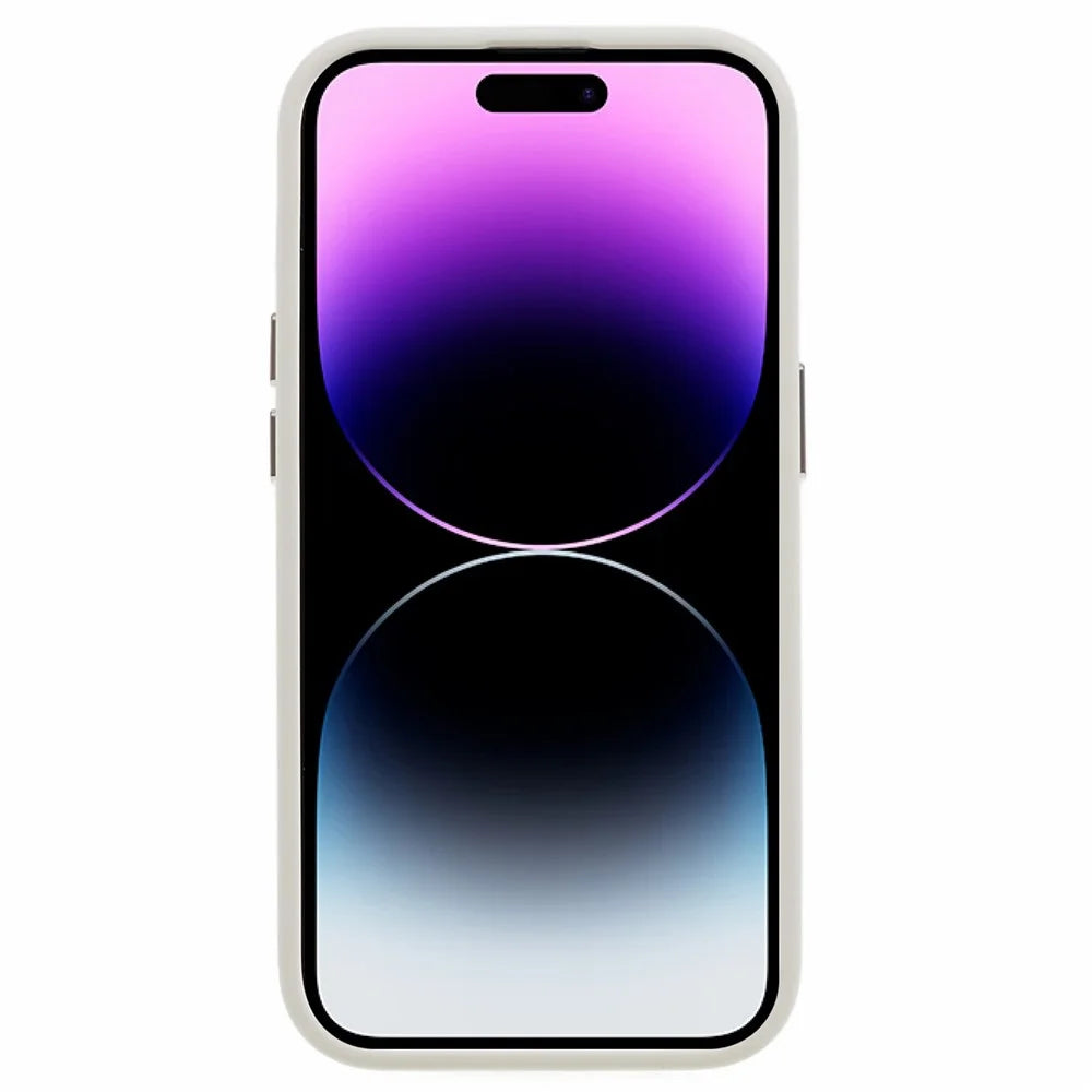 For iPhone 15 Pro Max Metal+Tempered Glass Lens Guard Phone Case Liquid Silicone+PC Protective Cover - Antique White - 2