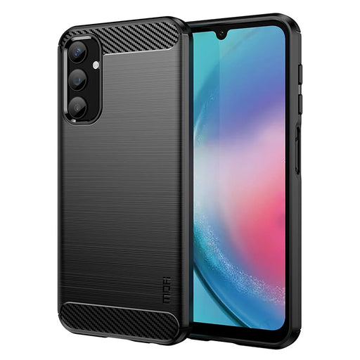 MOFI JK TPU Series-1 for Samsung Galaxy A25 5G (Global) (161.0 x 76.5 x 8.3mm) Phone Case Brushed Carbon Fiber Texture TPU Phone Cover - Black - 1