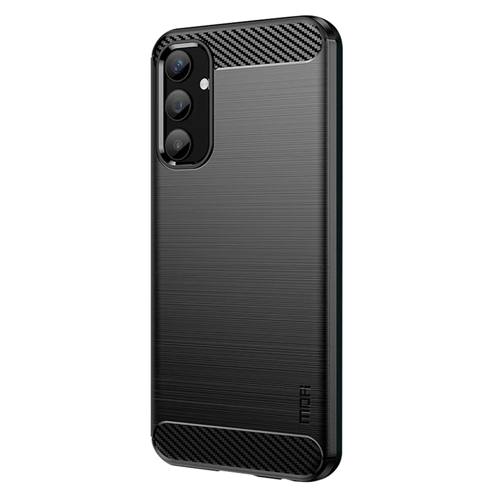MOFI JK TPU Series-1 for Samsung Galaxy A25 5G (Global) (161.0 x 76.5 x 8.3mm) Phone Case Brushed Carbon Fiber Texture TPU Phone Cover - Black - 2