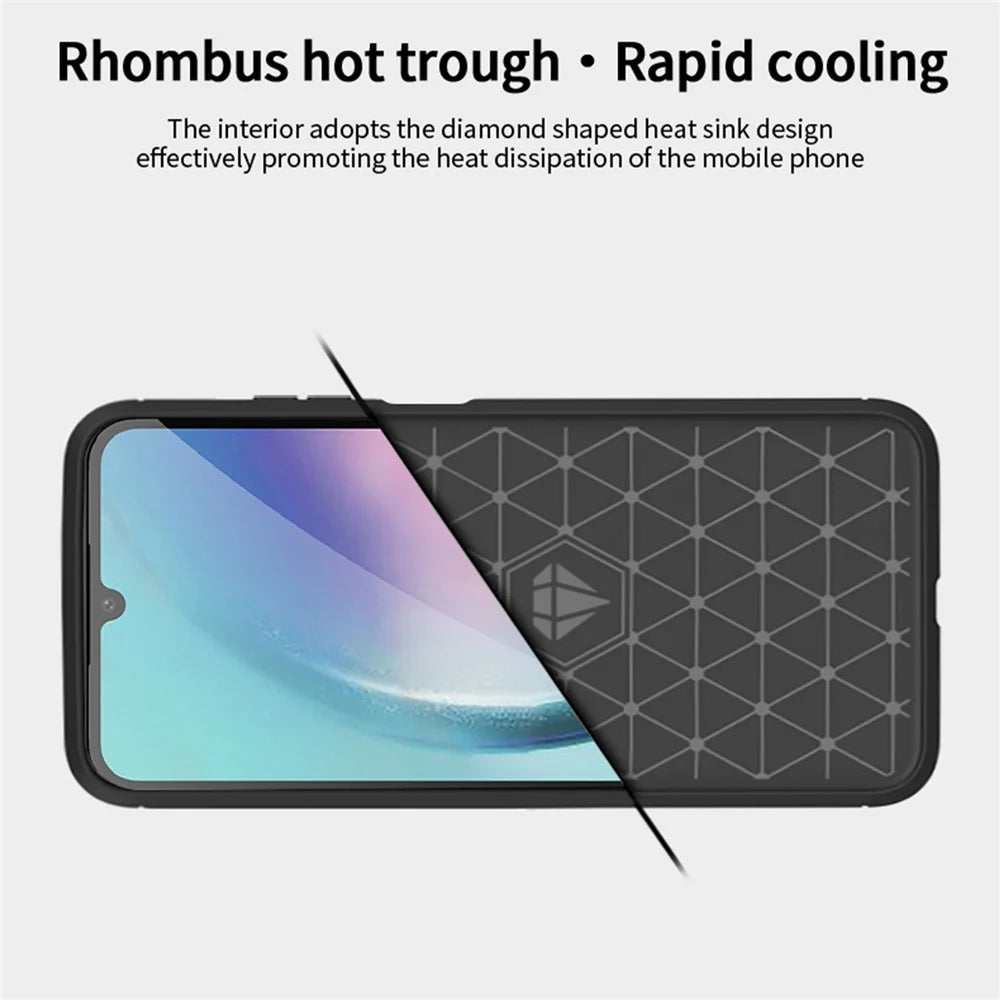 MOFI JK TPU Series-1 for Samsung Galaxy A25 5G (Global) (161.0 x 76.5 x 8.3mm) Phone Case Brushed Carbon Fiber Texture TPU Phone Cover - Black - 6