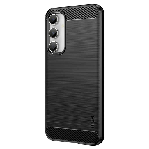 MOFI JK TPU Series-1 for Samsung Galaxy S23 FE Brushed Carbon Fiber Texture Phone Case Soft TPU Phone Shell Cover - Black - 2
