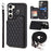 Style 008 For Samsung Galaxy S23+ Slim-Fit Shell Kickstand RFID Blocking PU Leather+TPU Phone Case with 2 Straps - Black - 1