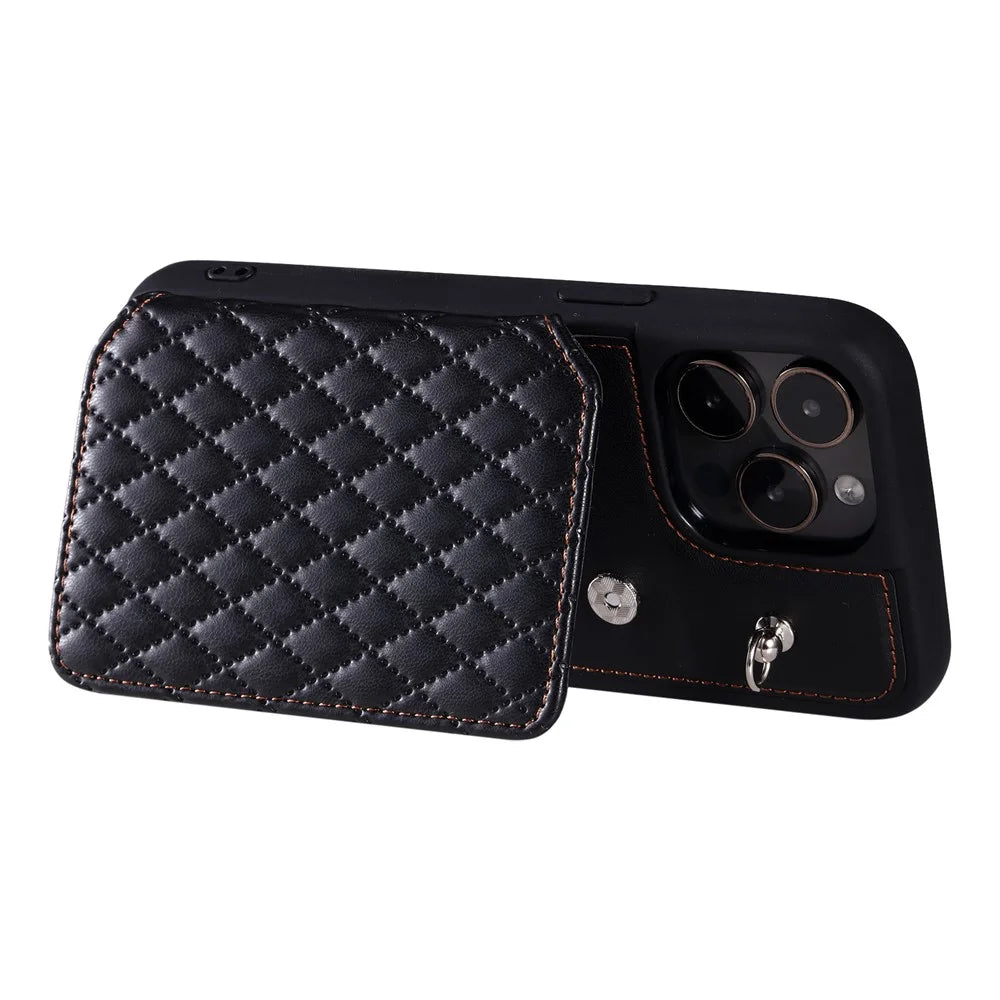 Style 008 For iPhone 14 Pro Max RFID Blocking Protective Case Anti-Scratch PU+TPU Phone Shell - Black - 4