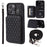 Style 008 Shockproof Case for iPhone 15 Pro RFID Blocking Anti-Scratch PU+TPU Phone Cover with Straps - Black - 1
