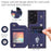 Style 008 For Samsung Galaxy S23 Ultra Leather Coated TPU Phone Cover RFID Blocking Card Holder Case - Blue - 7