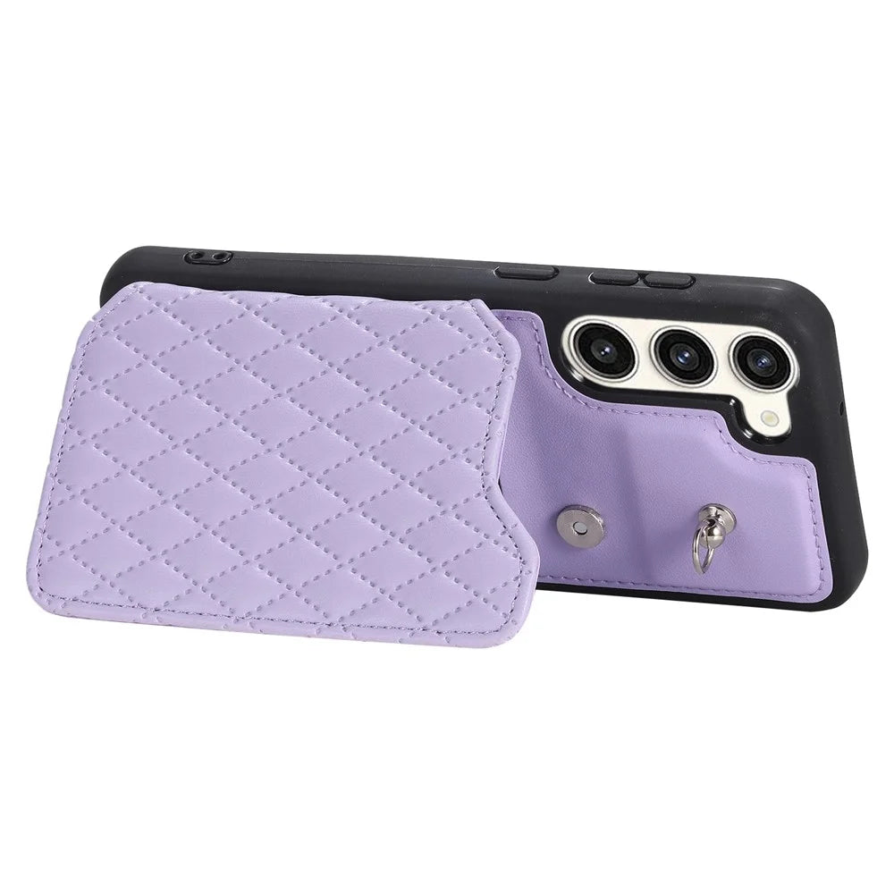 Style 008 For Samsung Galaxy S23+ RFID Blocking Case Drop Resistant PU+TPU Phone Shell - Purple - 4