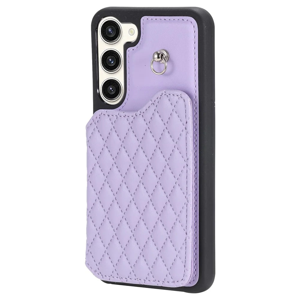 Style 008 For Samsung Galaxy S23+ RFID Blocking Case Drop Resistant PU+TPU Phone Shell - Purple - 7