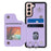 Style 008 For Samsung Galaxy S22+ 5G RFID Blocking Case PU Leather Coated TPU Phone Shell with Wrist Strap - Purple - 2