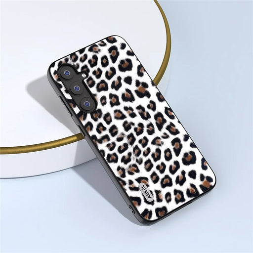 ABEEL For Samsung Galaxy S23 FE Leopard Texture Phone Case PU Leather+TPU+PC Anti-Drop Cover - Silver - 2