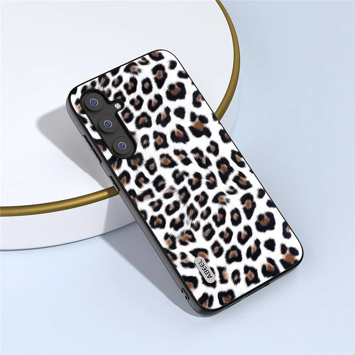 ABEEL For Samsung Galaxy S23 FE Leopard Texture Phone Case PU Leather+TPU+PC Anti-Drop Cover - Silver - 2