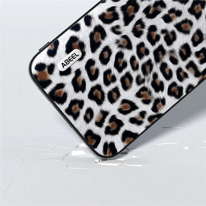 ABEEL For Samsung Galaxy S23 FE Leopard Texture Phone Case PU Leather+TPU+PC Anti-Drop Cover - Silver - 3