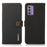 KHAZNEH For Nokia G42 Phone Case Drop Protection Genuine Cow Leather Phone Cover Stand RFID Blocking Wallet - Black - 1