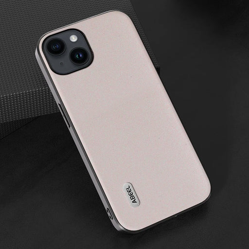 ABEEL For iPhone 15 Glitter Phone Case PU Leather Coated TPU Anti-Scratch Cover - White - 2