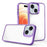 For iPhone 15 Plus HD Clear Case Anti-Scratch Smartphone Shell TPU+PC Phone Cover - Purple - 1