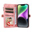 For iPhone 15 Pro Max Phone Cover Zipper Pocket Wallet RFID Blocking Stand Anti-Scratch Leather Case with Strap - Pink - 2