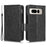For Google Pixel Fold Phone Cover PU Leather Stand Wallet Imprinted Triangle Cell Phone Case Shell - Black - 1
