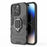 For iPhone 15 Pro Max TPU+PC Drop-proof Phone Case Ring Holder Kickstand Cover - Black - 1