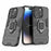 For iPhone 15 Pro Max TPU+PC Drop-proof Phone Case Ring Holder Kickstand Cover - Black - 2