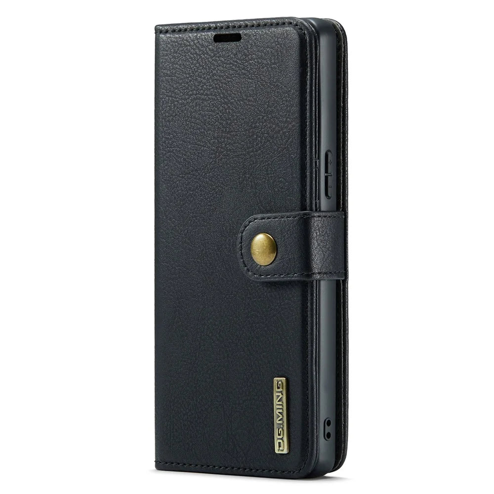 DG.MING Detachable Magnetic Phone Case for Sony Xperia 10 V Shockproof Split Leather Wallet Phone Cover - Black - 7
