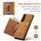 DG.MING M1 Series For Sony Xperia 1 V Magnetic Wallet Phone Case Anti-Drop Kickstand PC+TPU+PU Phone Cover - Brown - 5