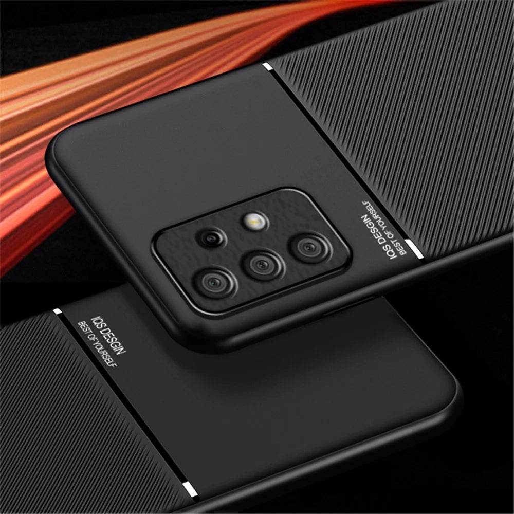 Phone Case for Samsung Galaxy A23 4G / A23 5G (Global Version) , PU Leather+TPU Lines Imprinted Cover - Red - 5