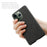 For iPhone 15 Pro Non-Slip Case Cloth+Hard PC Shockproof Shell Protective Phone Cover - Black - 6