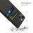 Slim Phone Case for iPhone 15 Plus Hard PC + Cloth Anti-Drop Phone Cover with Dual Card Holder - Black - 4