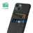 Hard PC + Cloth Phone Case for iPhone 15 Shockproof Dual Card Holder Phone Cover - Black - 2