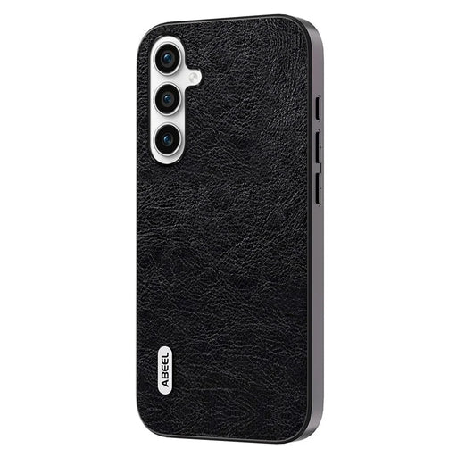 ABEEL Leather Coated TPU+PC Case for Samsung Galaxy A34 5G , Litchi Texture Retro Phone Cover - Black - 1