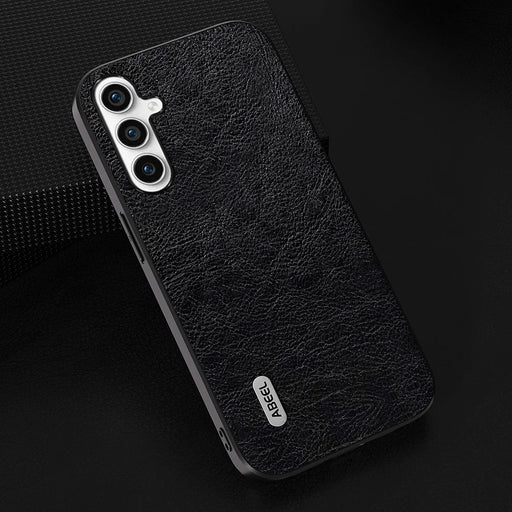 ABEEL Leather Coated TPU+PC Case for Samsung Galaxy A34 5G , Litchi Texture Retro Phone Cover - Black - 2