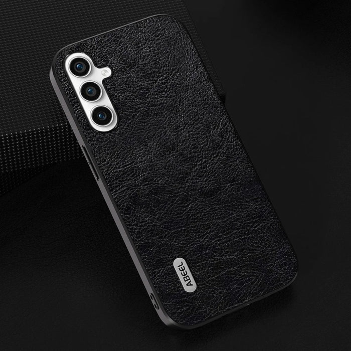 ABEEL Leather Coated TPU+PC Case for Samsung Galaxy A34 5G , Litchi Texture Retro Phone Cover - Black - 2