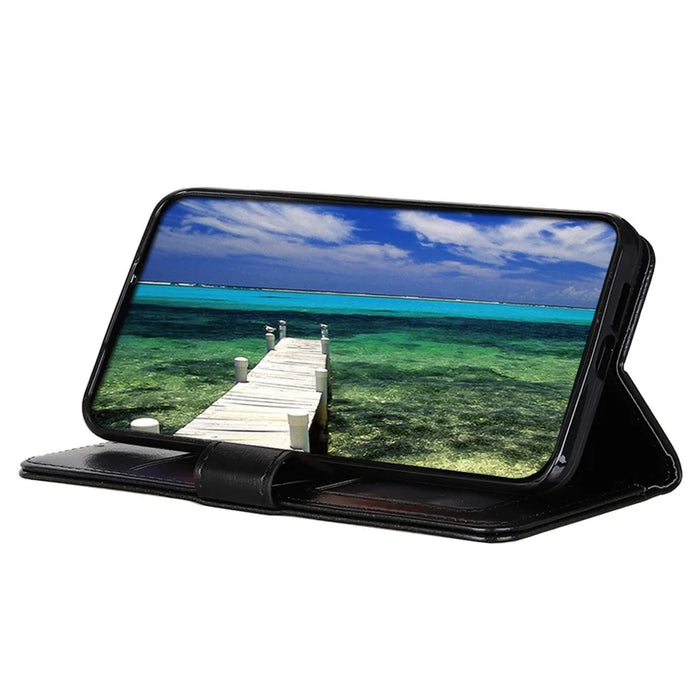 For OnePlus Nord CE3 5G Crazy Horse Texture Cover Wallet PU Leather Stand Cell Phone Case - Black - 3