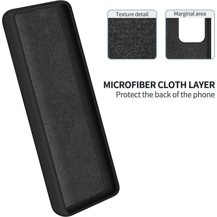 Shockproof Cover for Samsung Galaxy S23 FE , Soft Lining Phone Case Liquid Silicone Shell with Strap - Black - 6